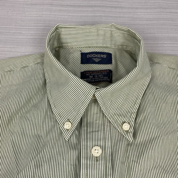 Dockers Mens‎ Medium Shirts Black And Green Button-Down Short Sleeve - Picture 11 of 15